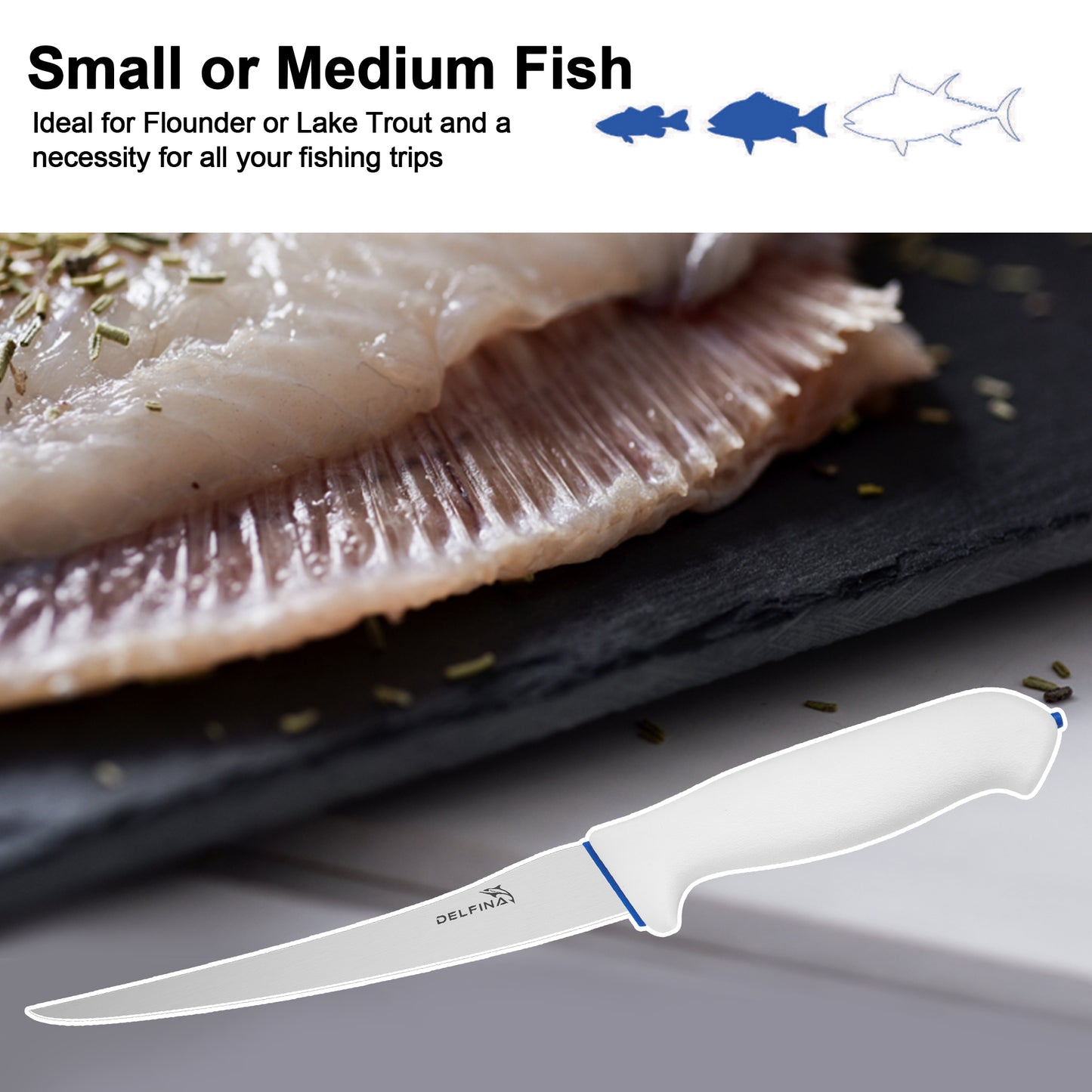 Fillet Knife 7 inch W/Sheath (White)