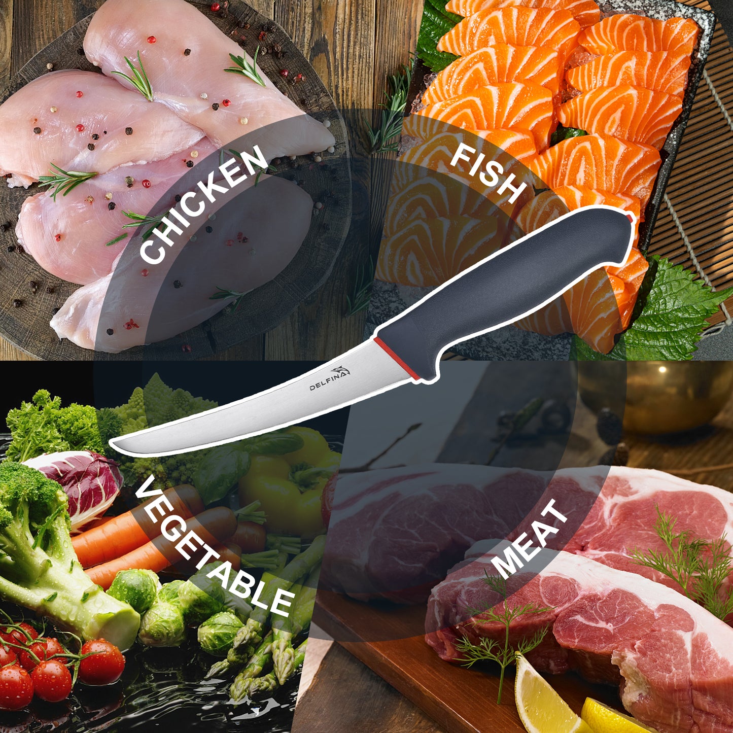 Semi-Flexible Curved Boning Knife 6 inch