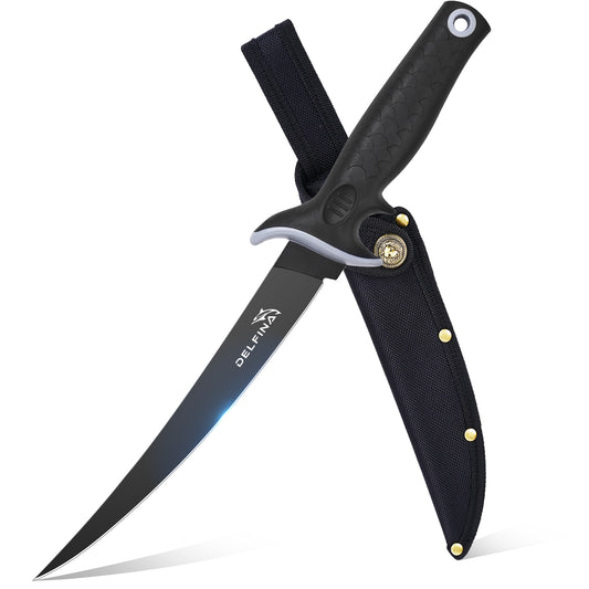 Fillet Knife 9 inch W/Sheath (Black)