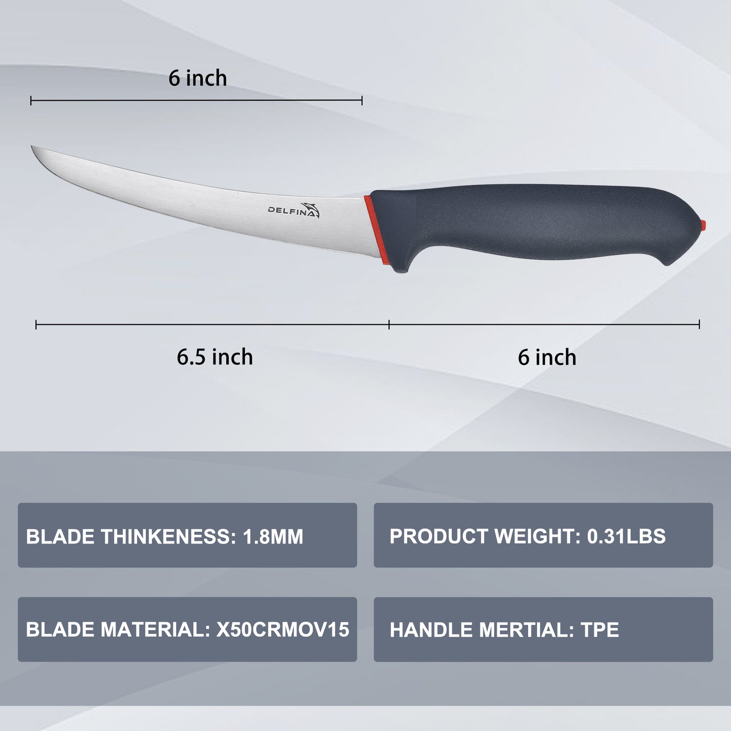 Semi-Flexible Curved Boning Knife 6 inch